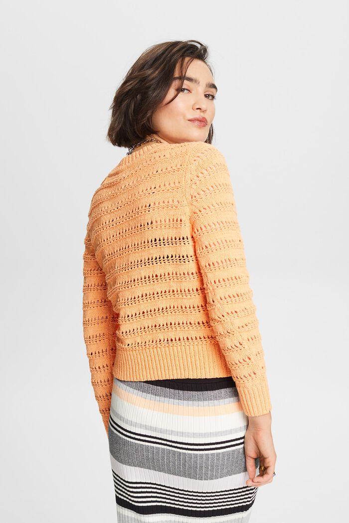 Open-Knit Sweater, PASTEL ORANGE, detail image number 2