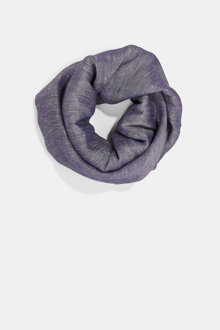 Linen blend snood with LENZING™ ECOVERO™, NAVY, detail image number 0
