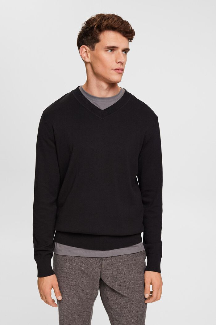 V-neck knit sweater