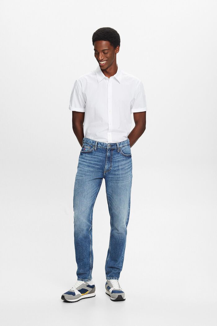 ESPRIT - Mid-Rise Regular Tapered Jeans at our online shop