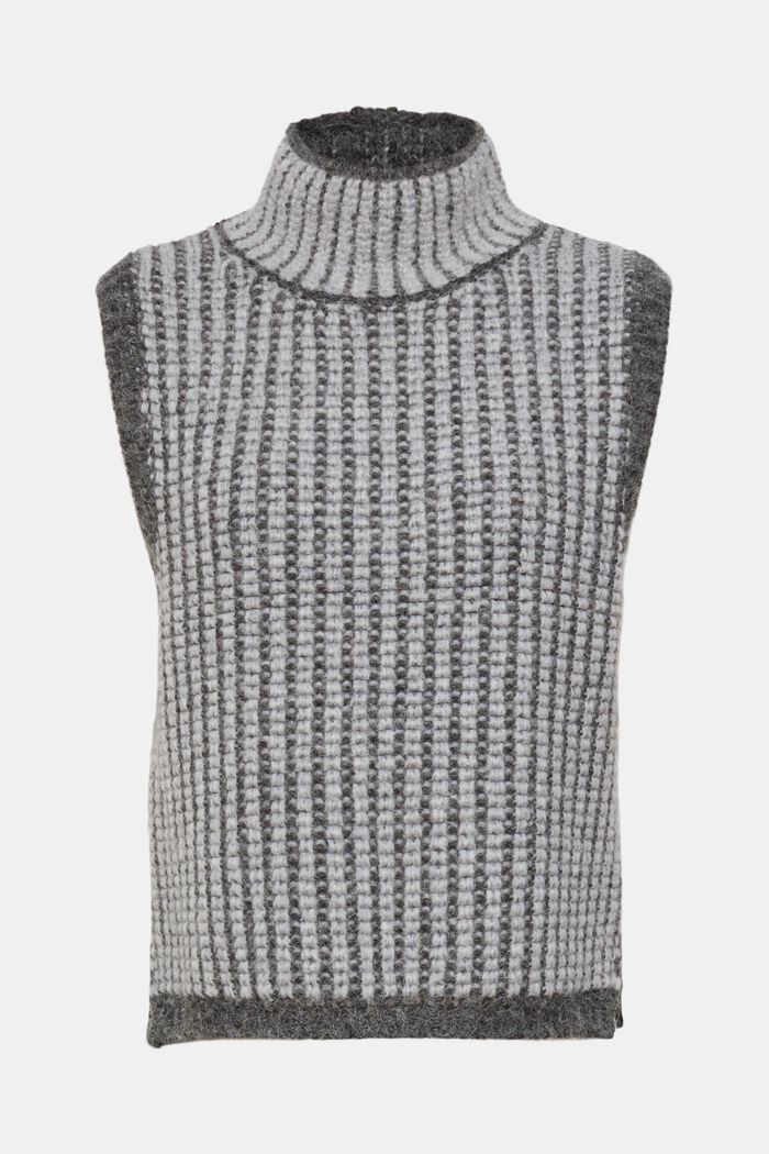 Chunky knit sleeveless jumper with alpaca