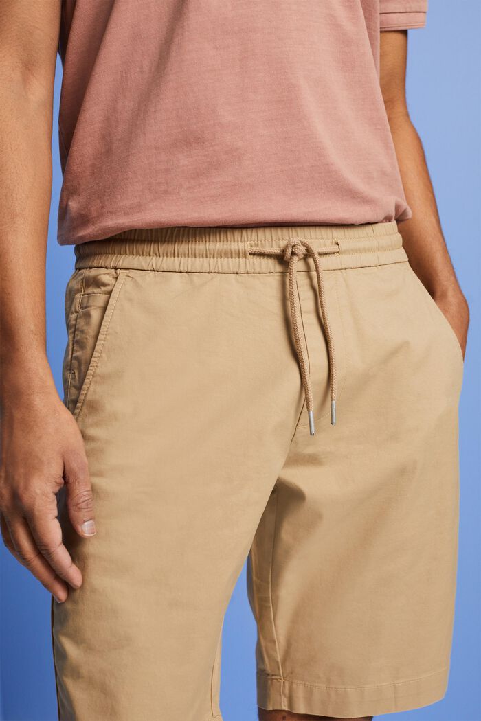 Cotton Twill Shorts, BEIGE, detail image number 2