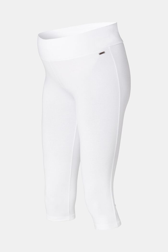Leggings with over-bump waistband, organic cotton, BRIGHT WHITE, detail image number 0
