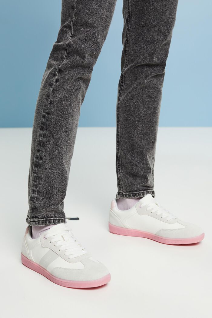 Mix-Material Sneakers, PASTEL PINK, detail image number 1