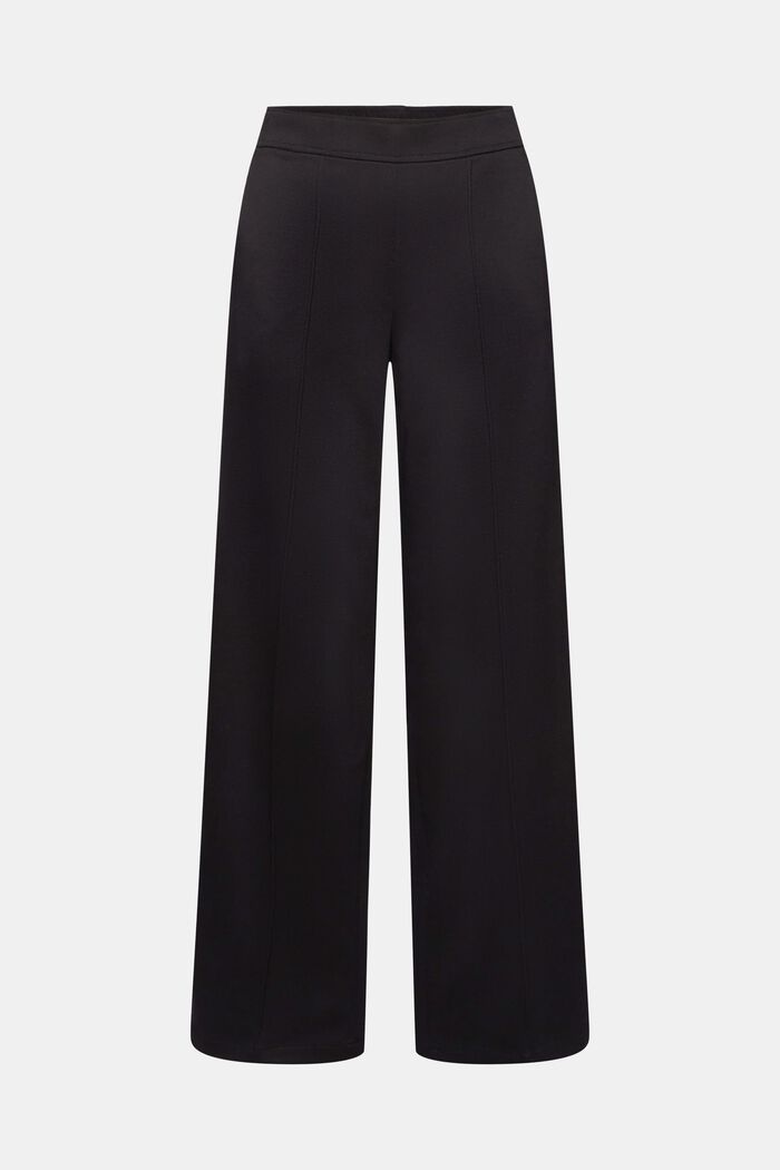 Wide-legged woven trousers, BLACK, detail image number 7