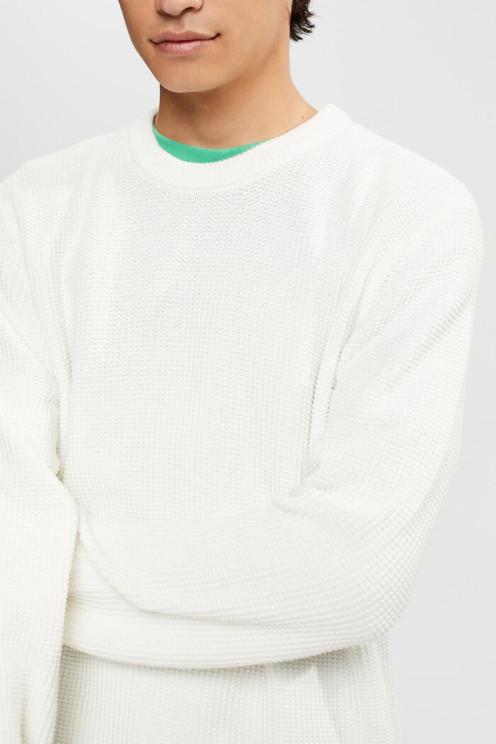 Pure cotton jumper, OFF WHITE, detail image number 0
