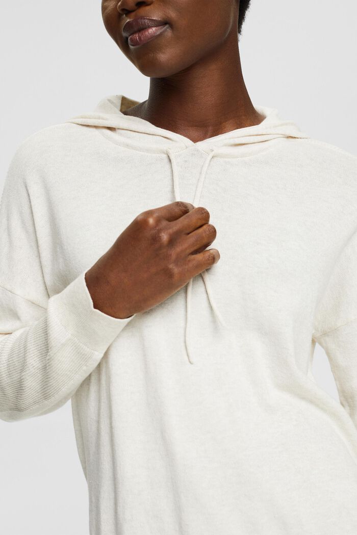 Hooded jumper, 100% cotton, SAND, detail image number 0