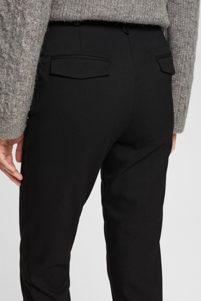 Mid-rise tapered leg trousers, BLACK, detail image number 4