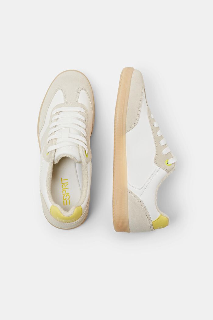 Mix-Material Sneakers, PASTEL YELLOW, detail image number 5