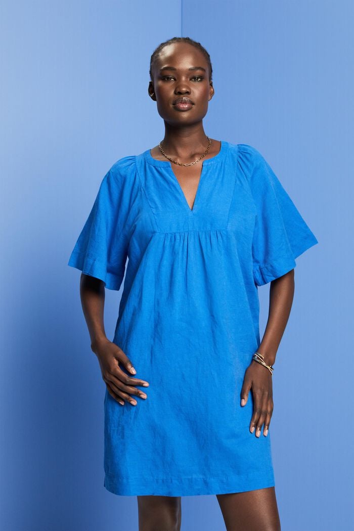 Mini dress, cotton-linen blend, BRIGHT BLUE, detail image number 0