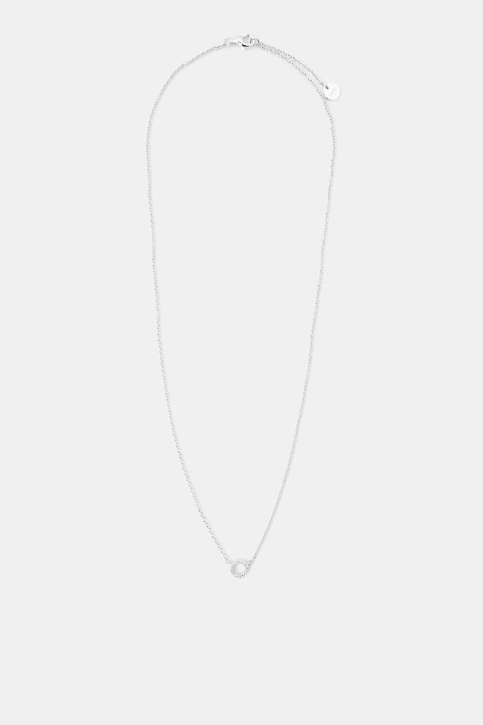 Sterling silver necklace with pendant, SILVER, detail image number 0