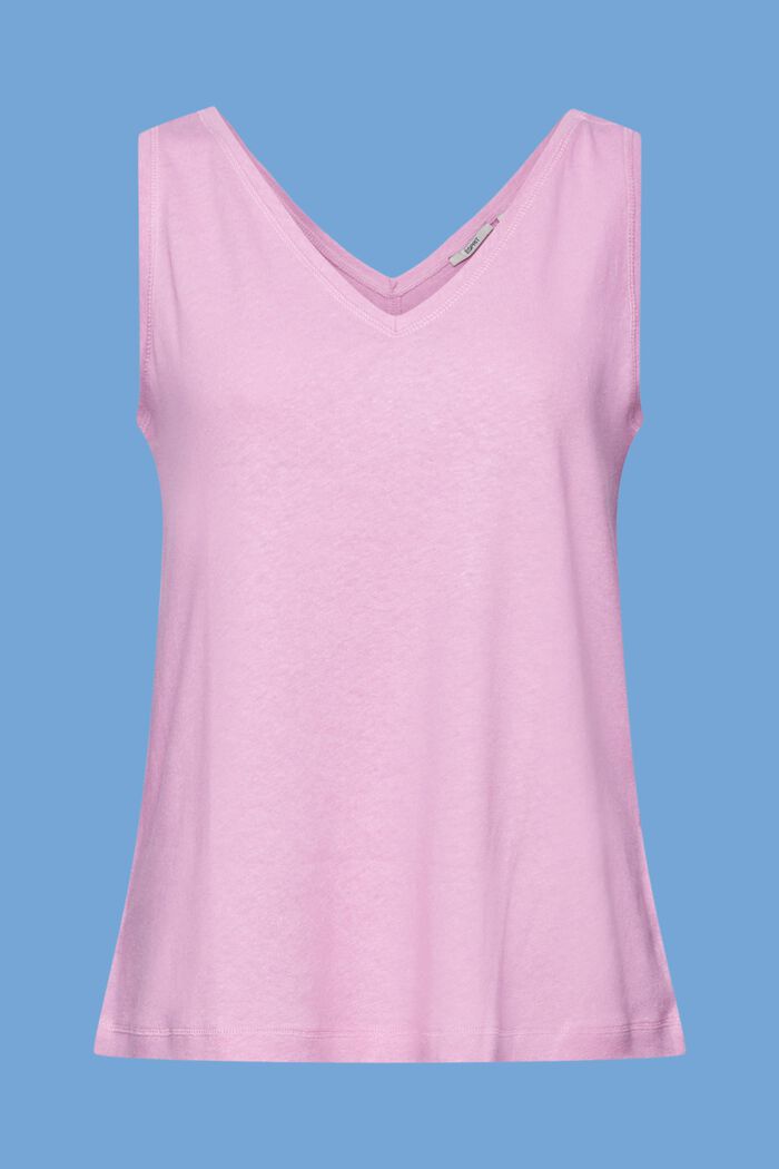 V-necked tank top, LILAC, detail image number 7