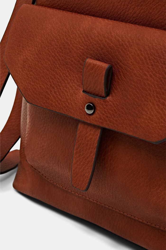 Faux leather shoulder bag, RUST BROWN, detail image number 1