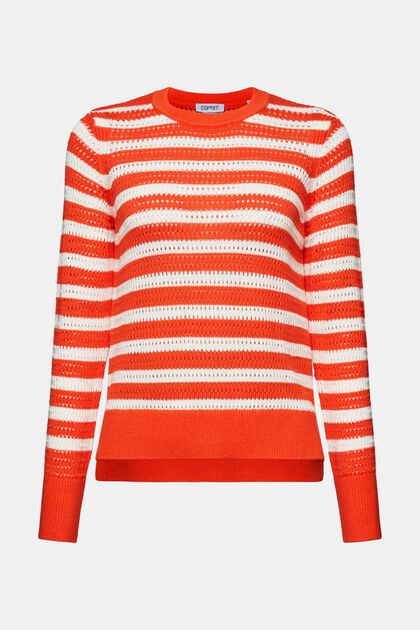 Striped Open-Knit Sweater
