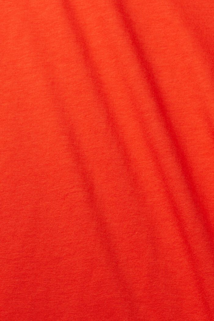 Long sleeve top with band collar, TENCEL™, RED, detail image number 6