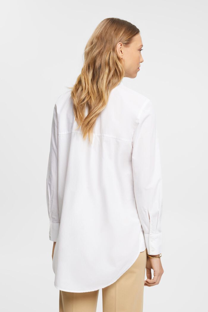 Cotton blouse with a pocket, WHITE, detail image number 3