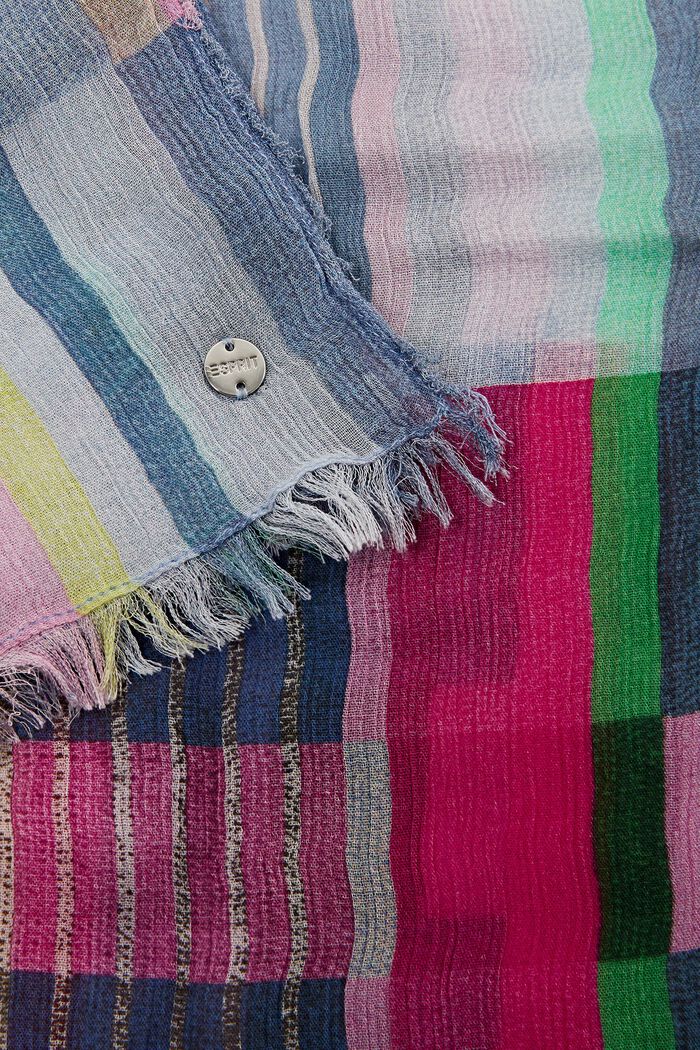 Geometric striped scarf, PASTEL BLUE, detail image number 1