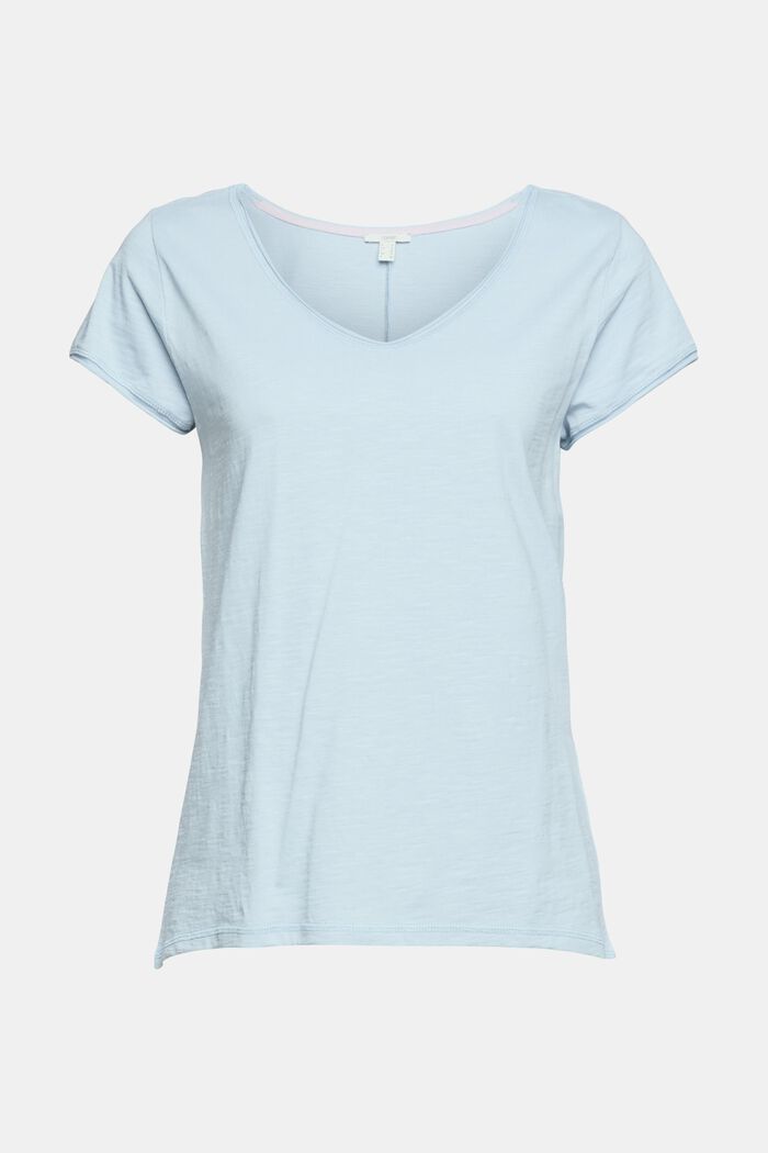 V-neck T-shirt, organic cotton, GREY BLUE, detail image number 6