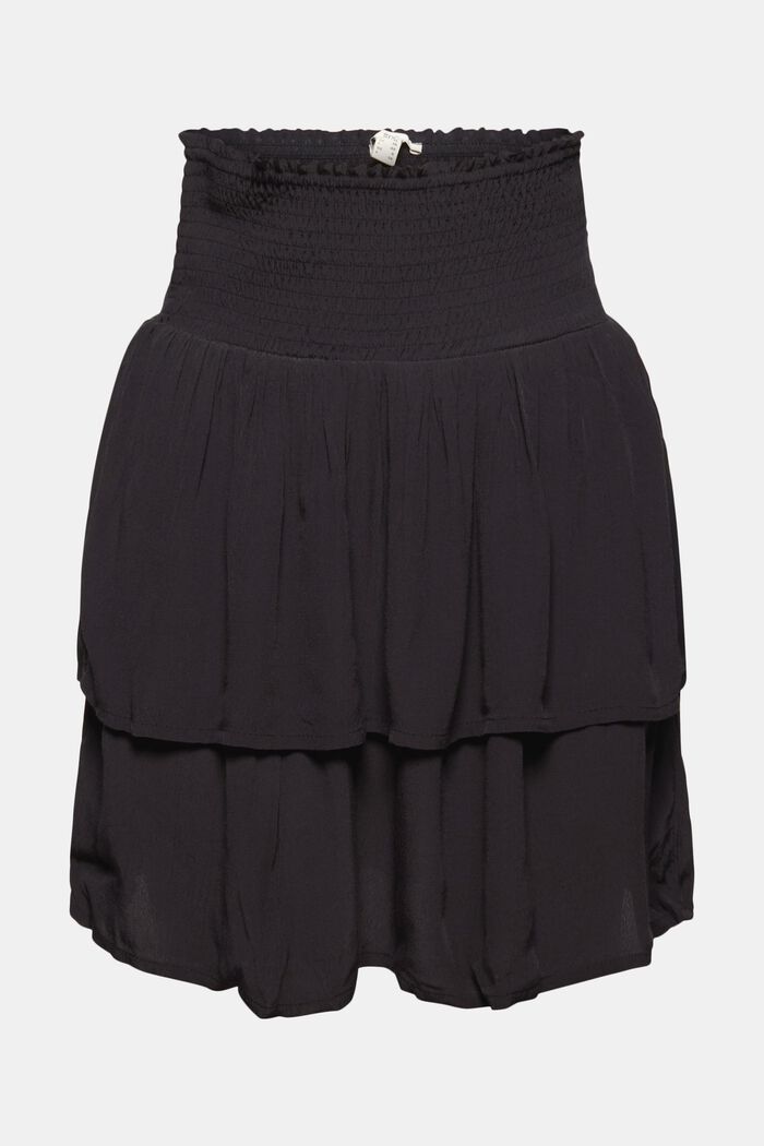 Smocked mini flounce skirt, made of LENZING™ ECOVERO™