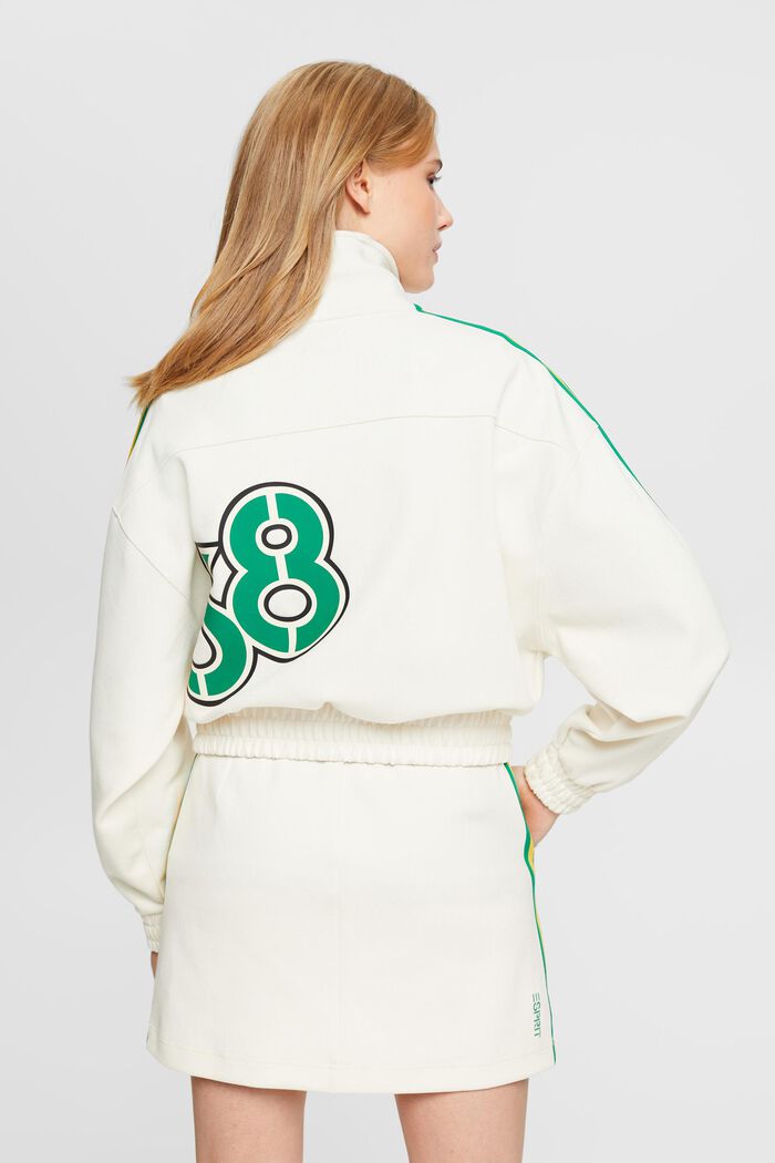 Cropped track style jacket, OFF WHITE, detail image number 3