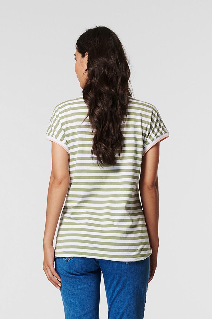 Striped T-shirt, made of 100% organic cotton, REAL OLIVE, detail image number 1