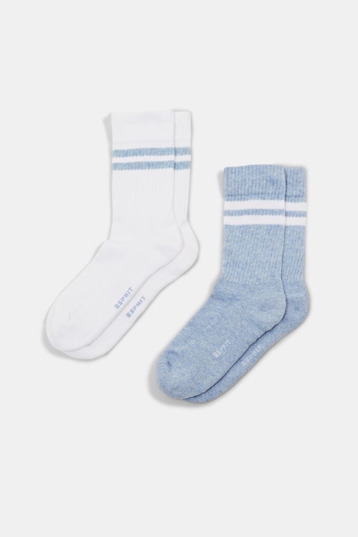 2-Pack Tennis Striped Socks, WHITE MIX, detail image number 0