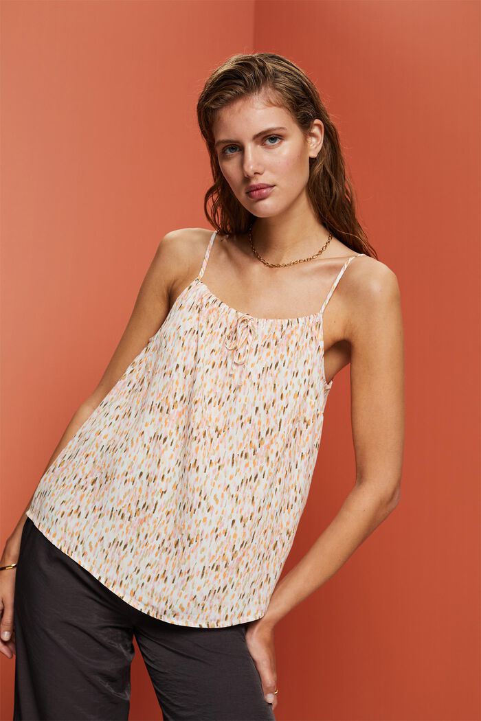 Strappy top with all-over print, PEACH, detail image number 4
