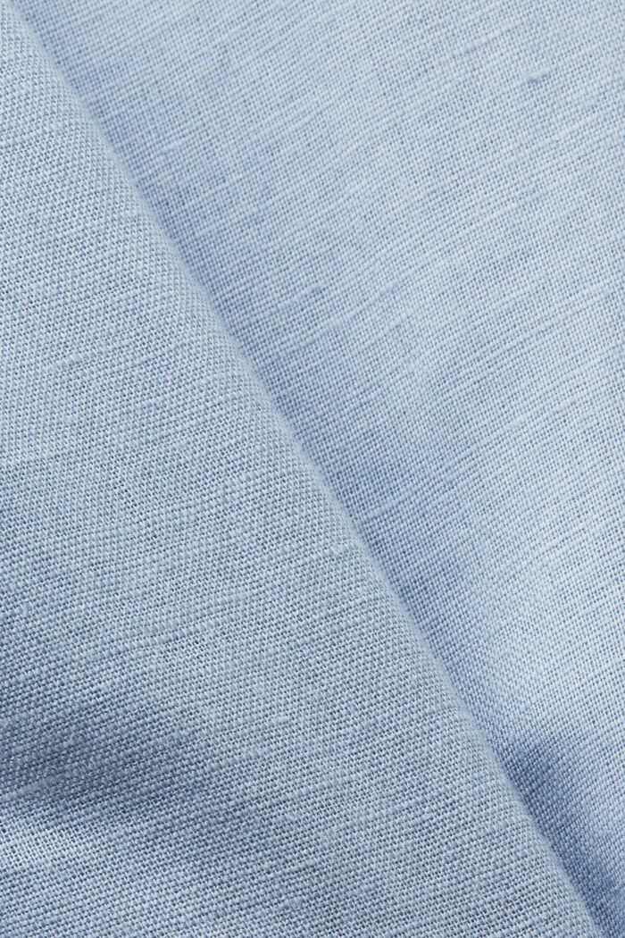 Cotton Linen Shirt Dress, LIGHT BLUE LAVENDER, detail image number 5