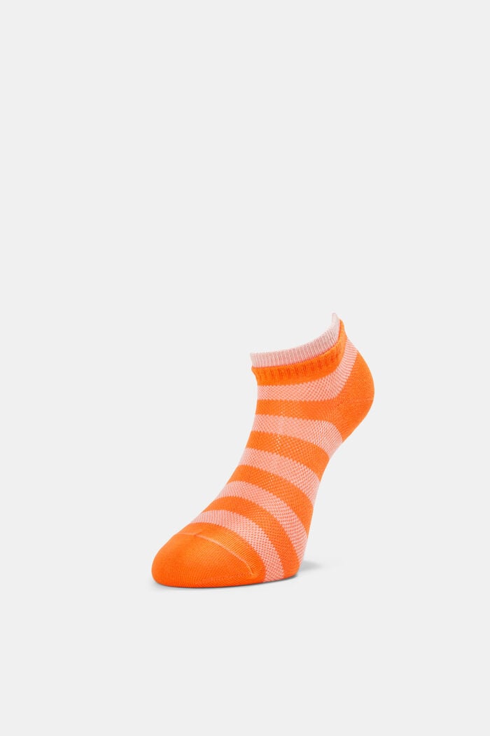 Two pack of trainer socks made of cotton mesh, ORANGE, detail image number 2