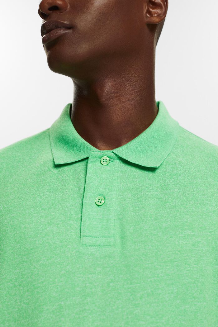 Melange Polo Shirt, CITRUS GREEN, detail image number 3