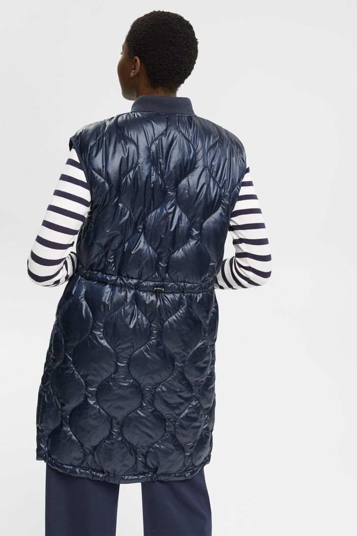 Longline quilted bodywarmer, NAVY, detail image number 3