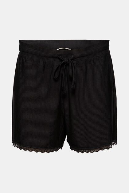 Pyjama shorts with lace, LENZING™ ECOVERO™