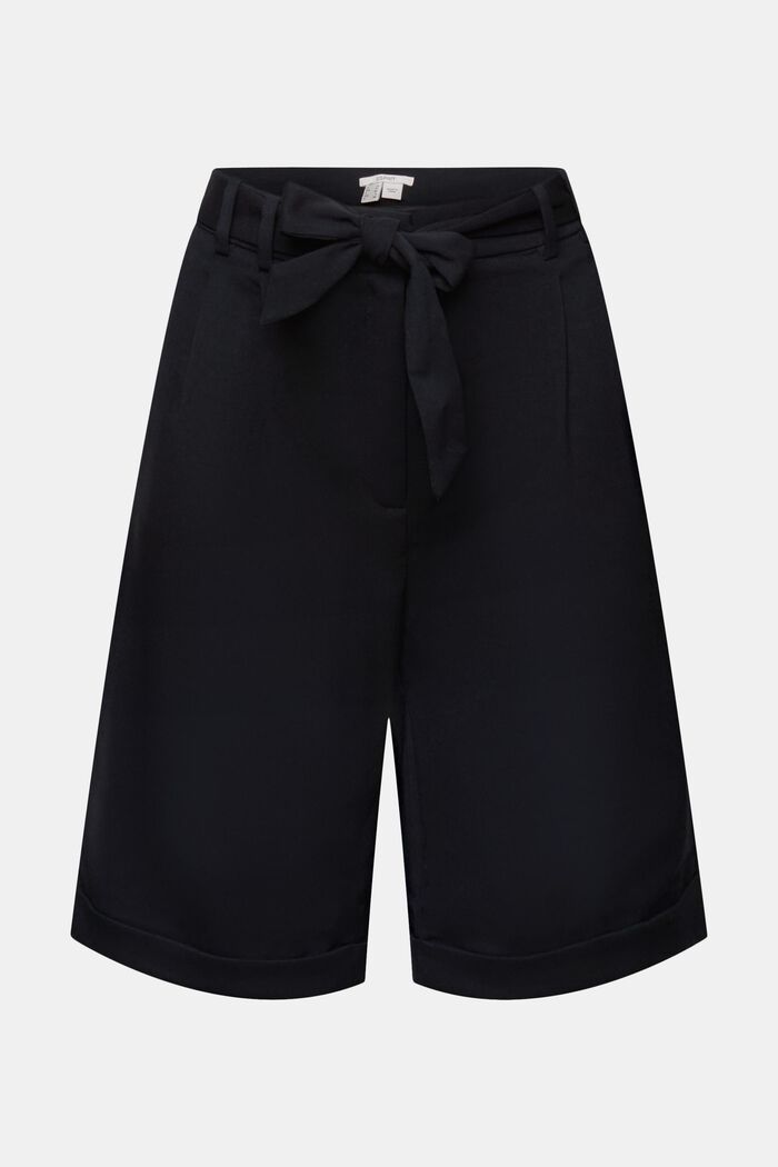 Bermuda shorts with waist pleats, BLACK, detail image number 1