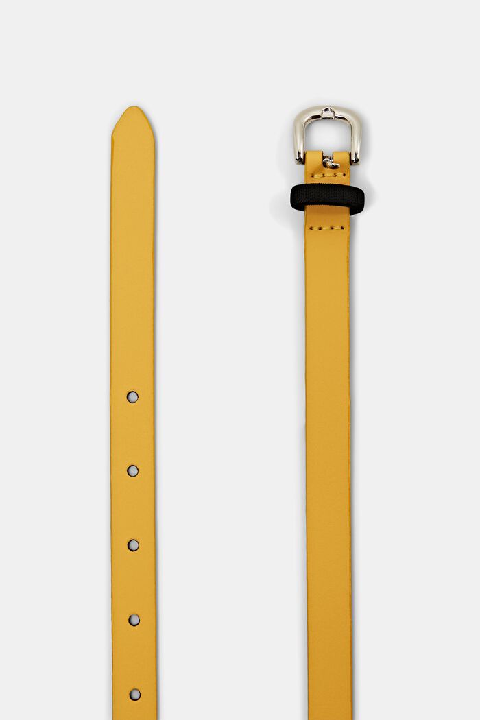 Slim leather belt, YELLOW, detail image number 1