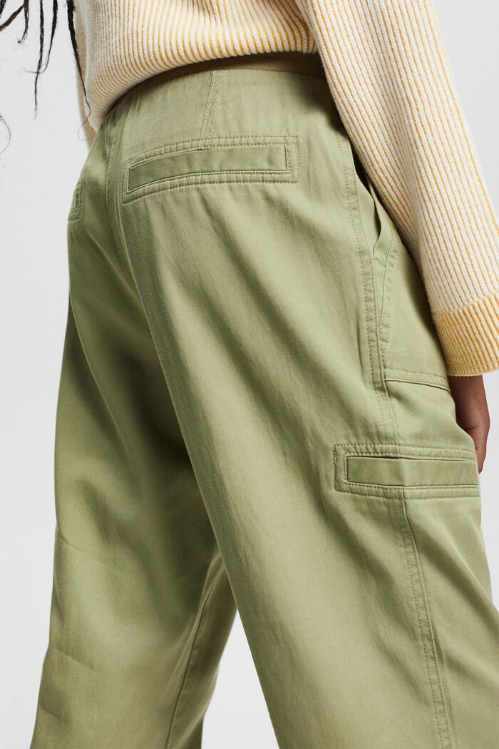 Containing TENCEL™: trousers in a tracksuit bottom style, LIGHT KHAKI, detail image number 5