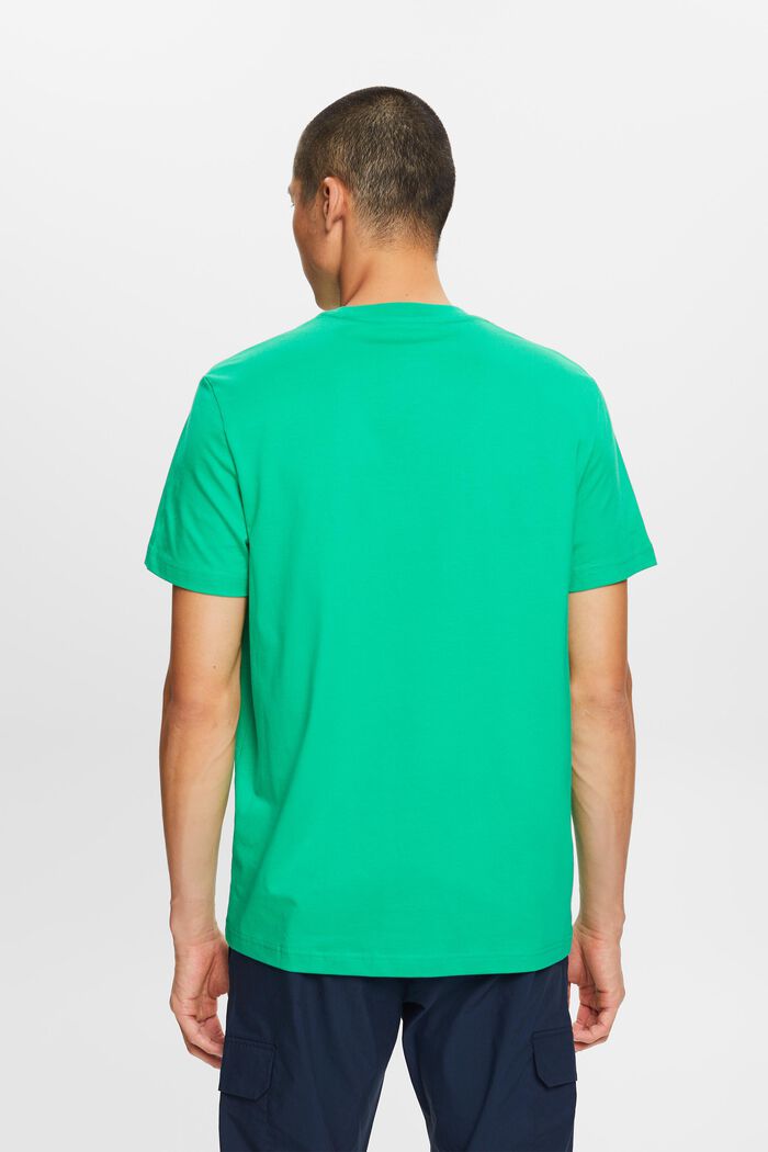 Pima Cotton-Jersey Crewneck T-Shirt, GREEN, detail image number 3