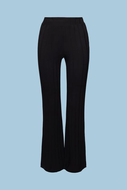 Ribbed Jersey Flared Pants