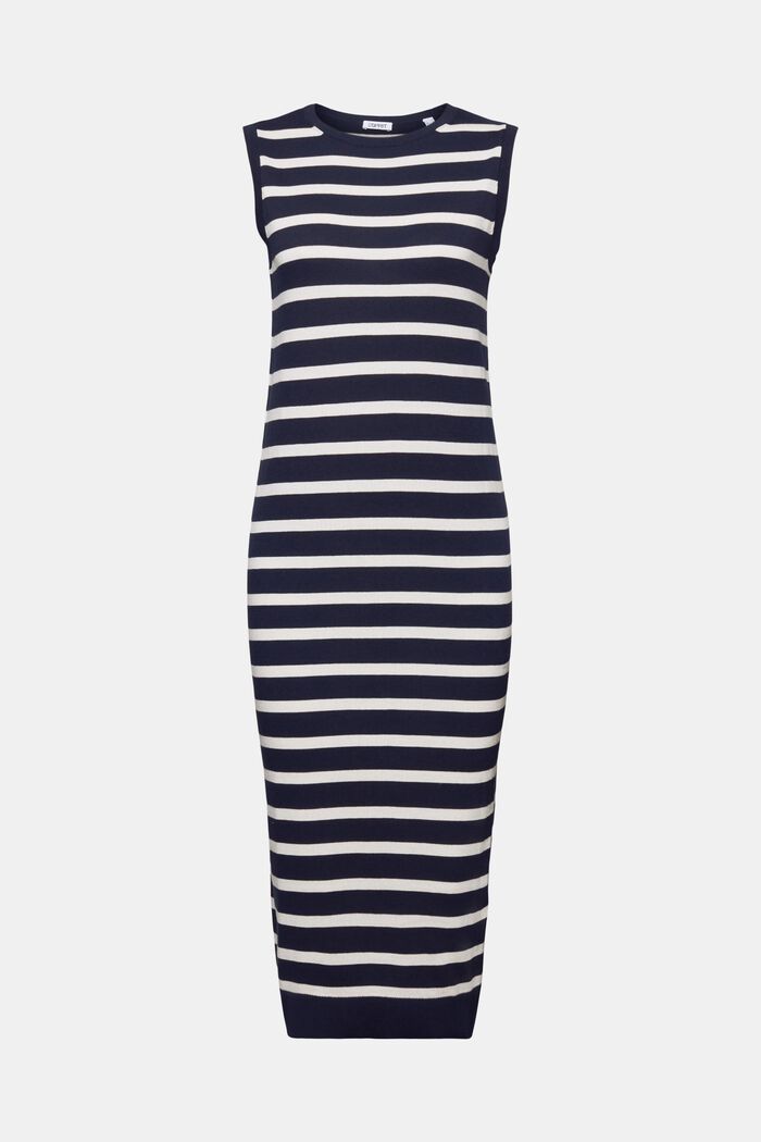 Striped Sleeveless Midi Dress, NAVY, detail image number 5