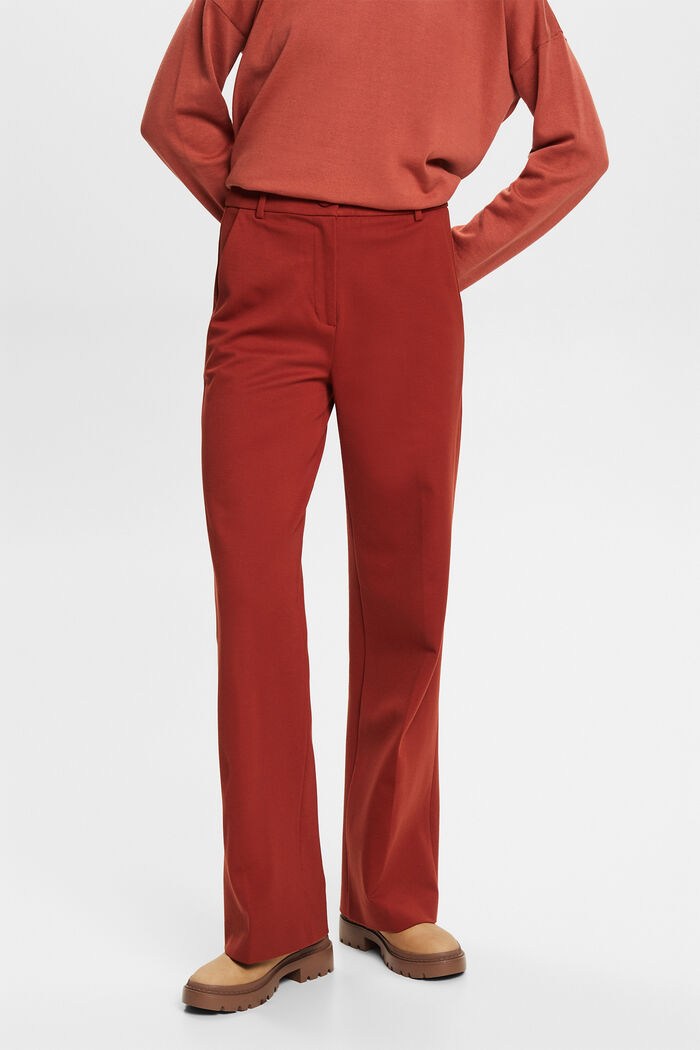 ESPRIT - Punto jersey straight fit trousers at our online shop