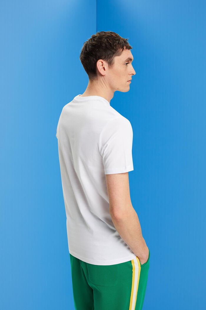 Slim fit cotton t-shirt, WHITE, detail image number 3