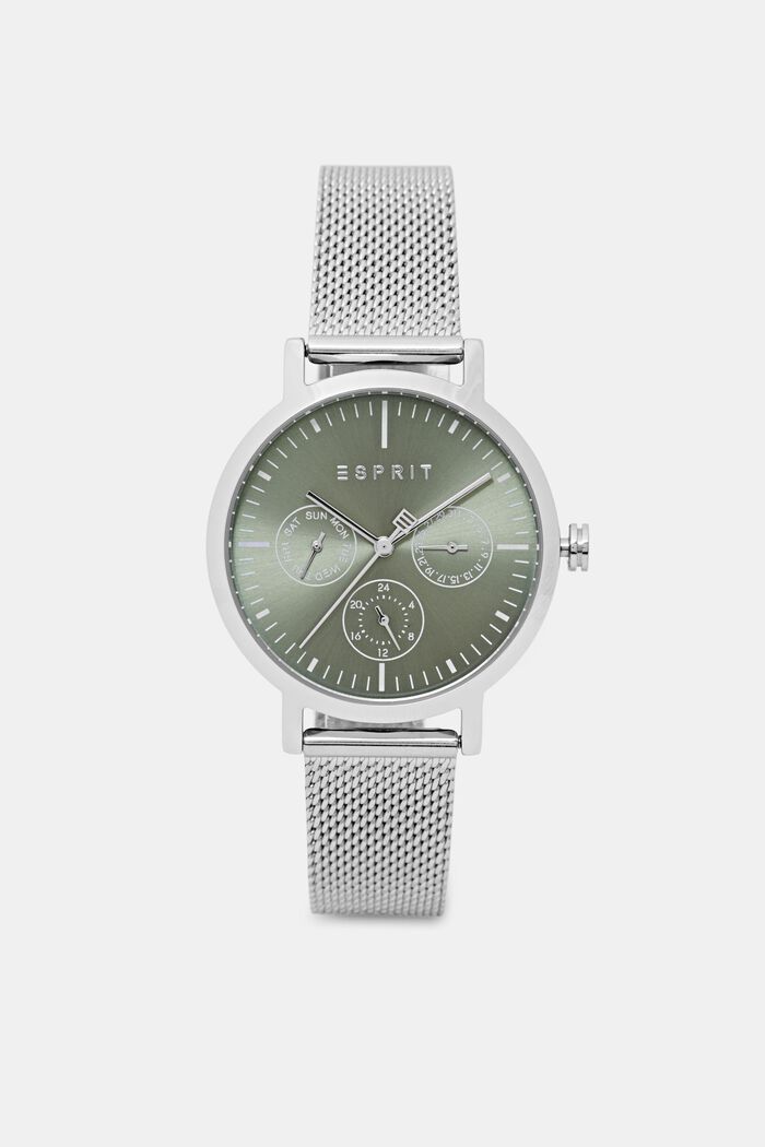 Multi-functional mesh strap watch, SILVER, detail image number 0