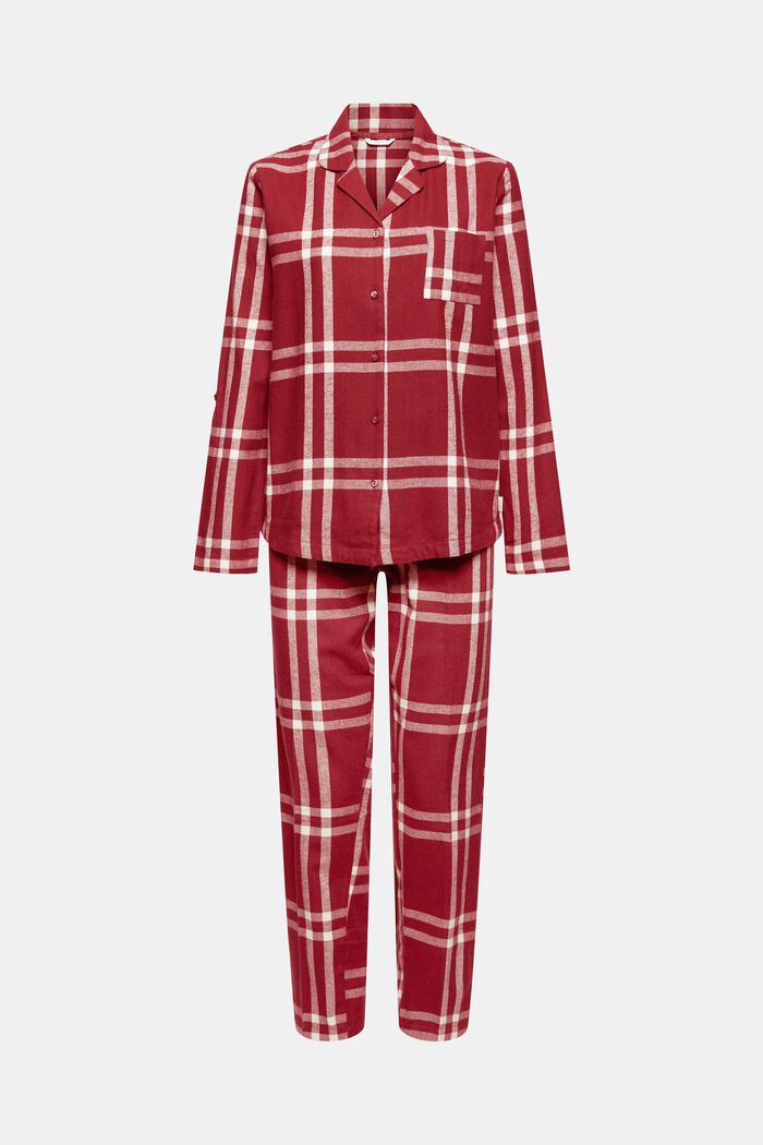 Checked flannel pyjamas, 100% cotton