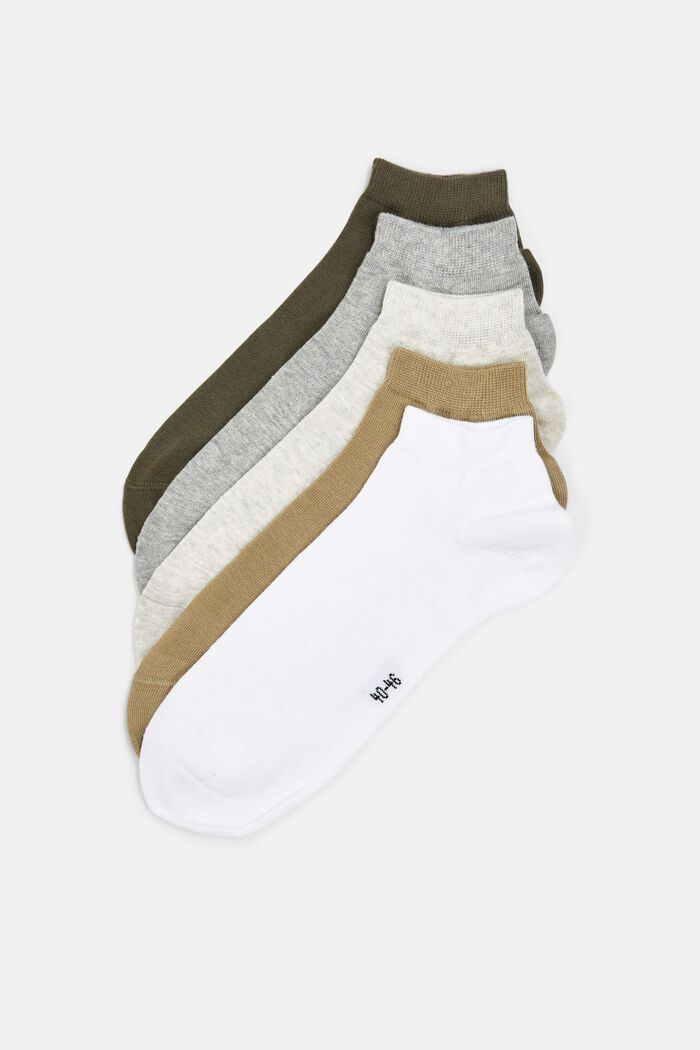5-pack of sneaker socks, organic cotton, WHITE/GREEN, detail image number 0