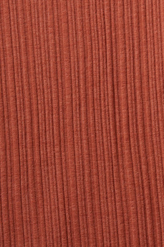 Ribbed long sleeve top, TERRACOTTA, detail image number 5