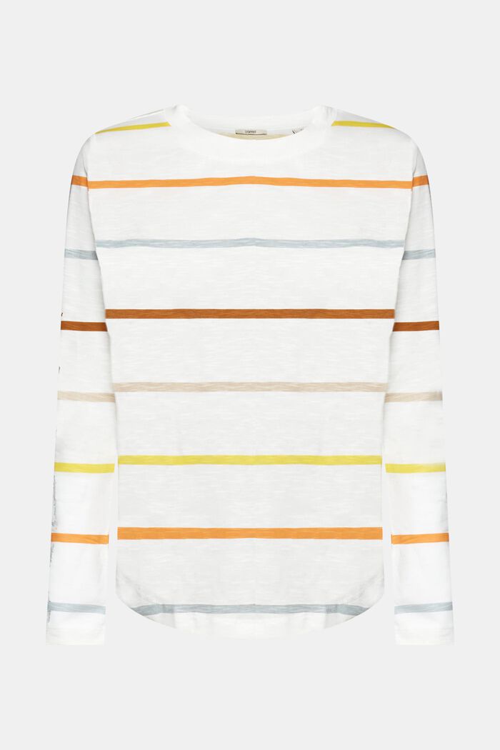 Striped long-sleeved top, OFF WHITE, detail image number 6