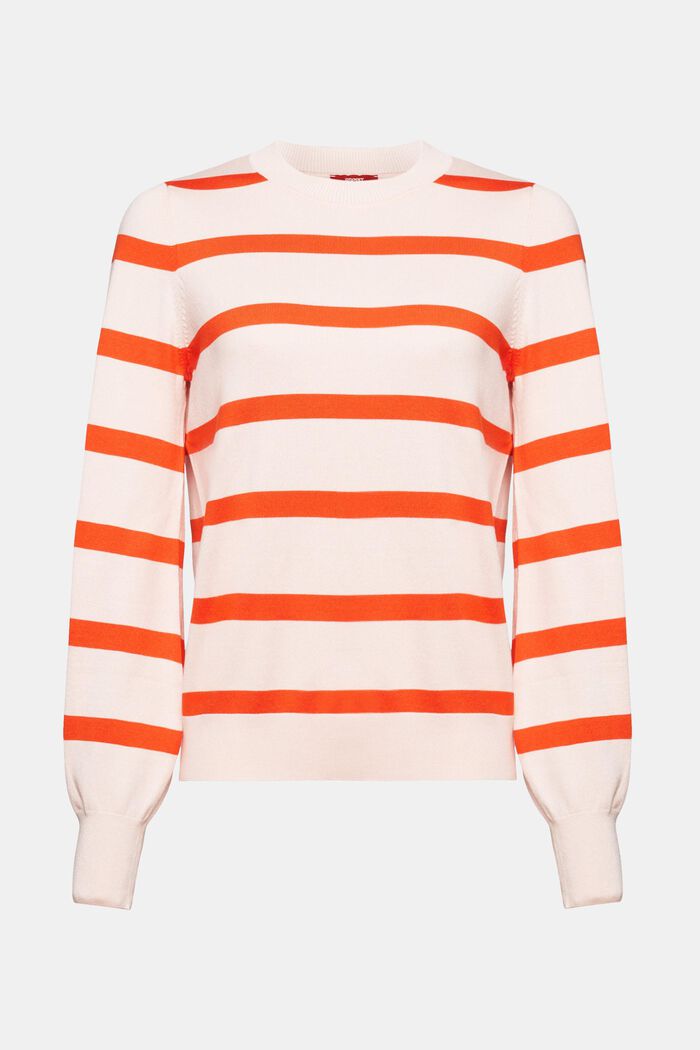 Striped Crewneck Sweater, LIGHT PINK, detail image number 6