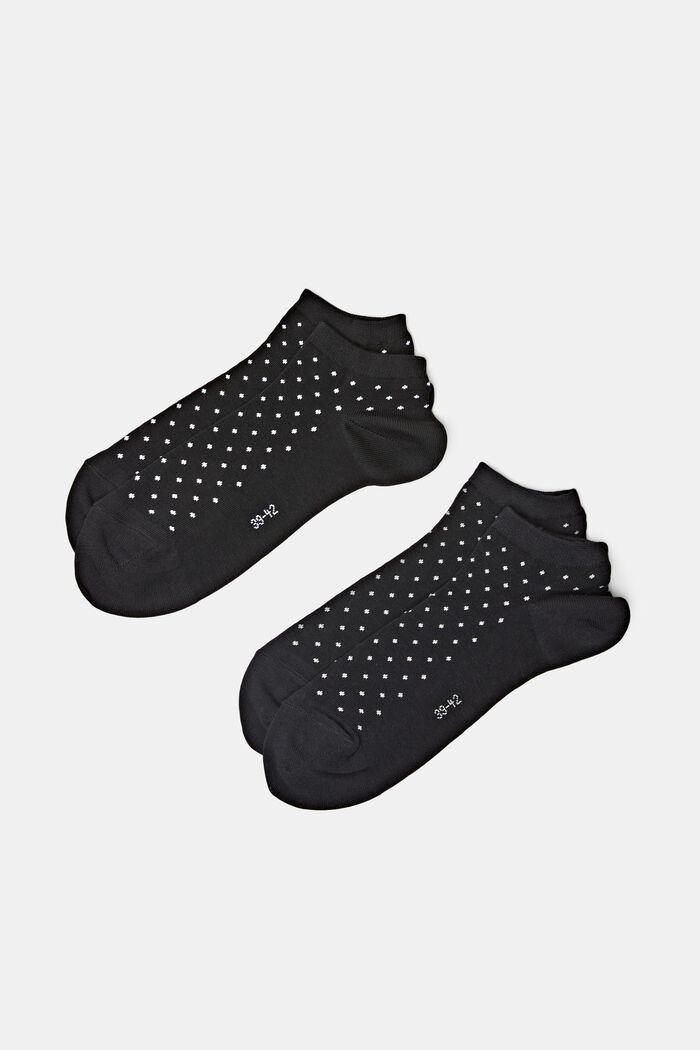 2-Pack Dotted Sneaker Socks, BLACK, detail image number 0