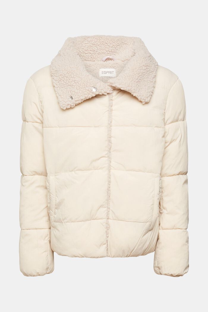 Teddy lined puffer jacket, CREAM BEIGE, detail image number 2