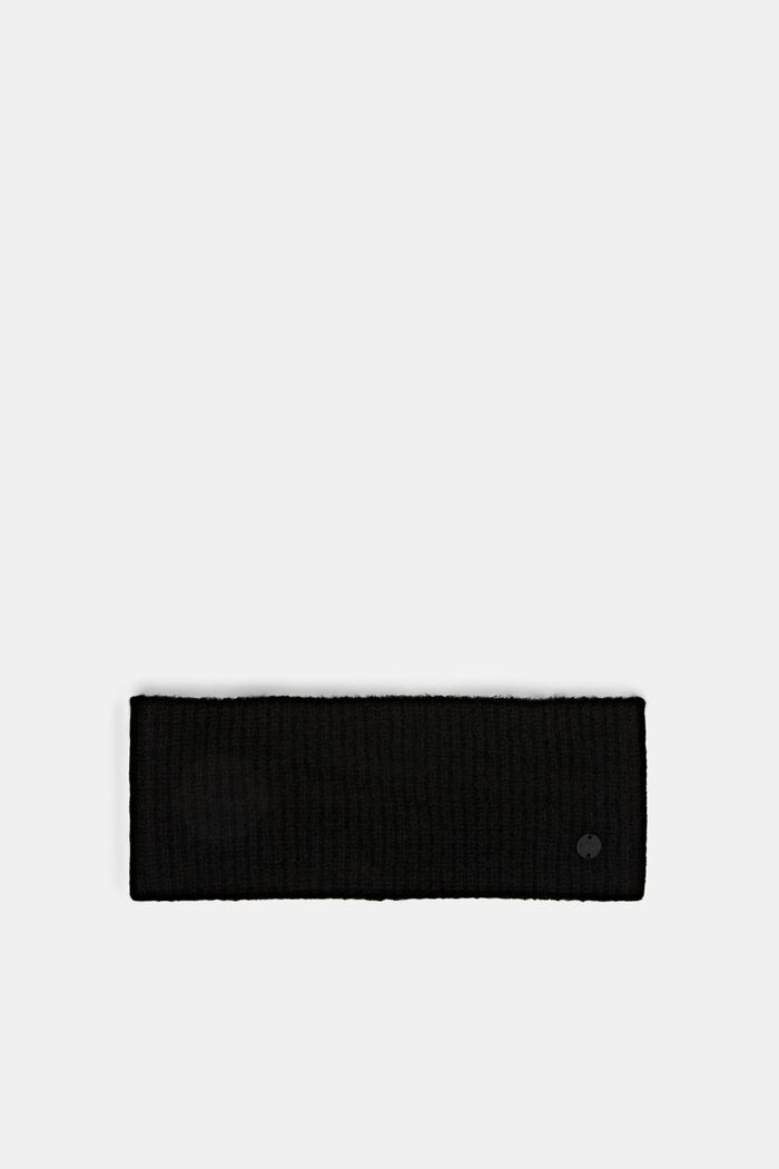 Rib knit headband, BLACK, detail image number 0