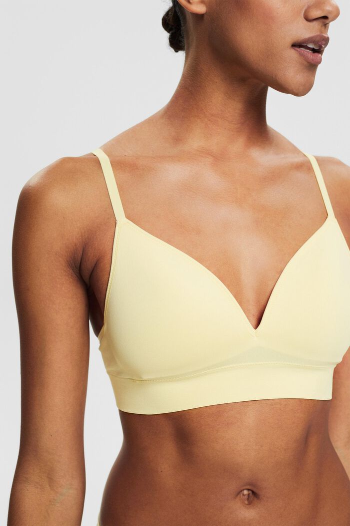 Recycled: padded soft bra, LIGHT YELLOW, detail image number 2